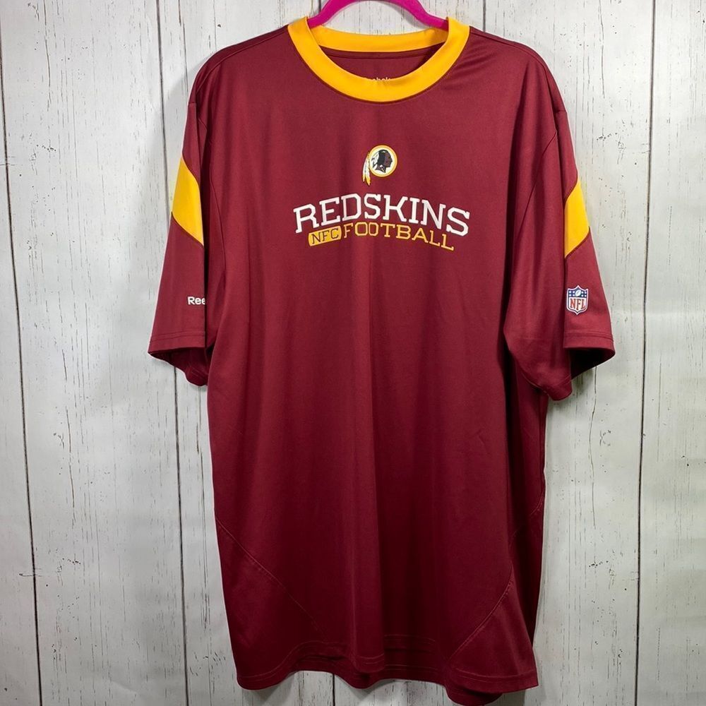 Reebok Mens Redskins Football Crewneck Short Sleeve Shirt NFL